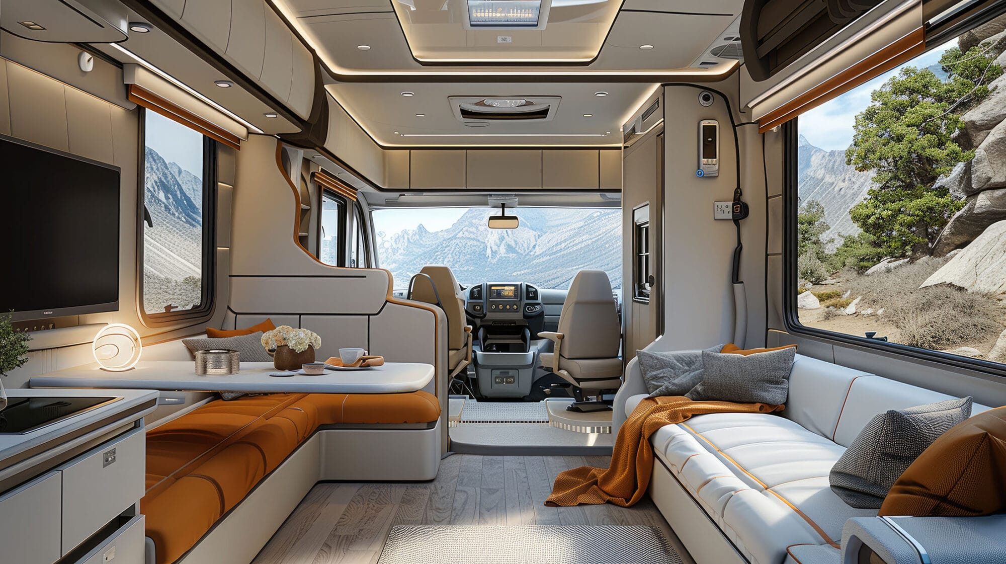 Luxus Wohnmobil Innenraum Polsterung